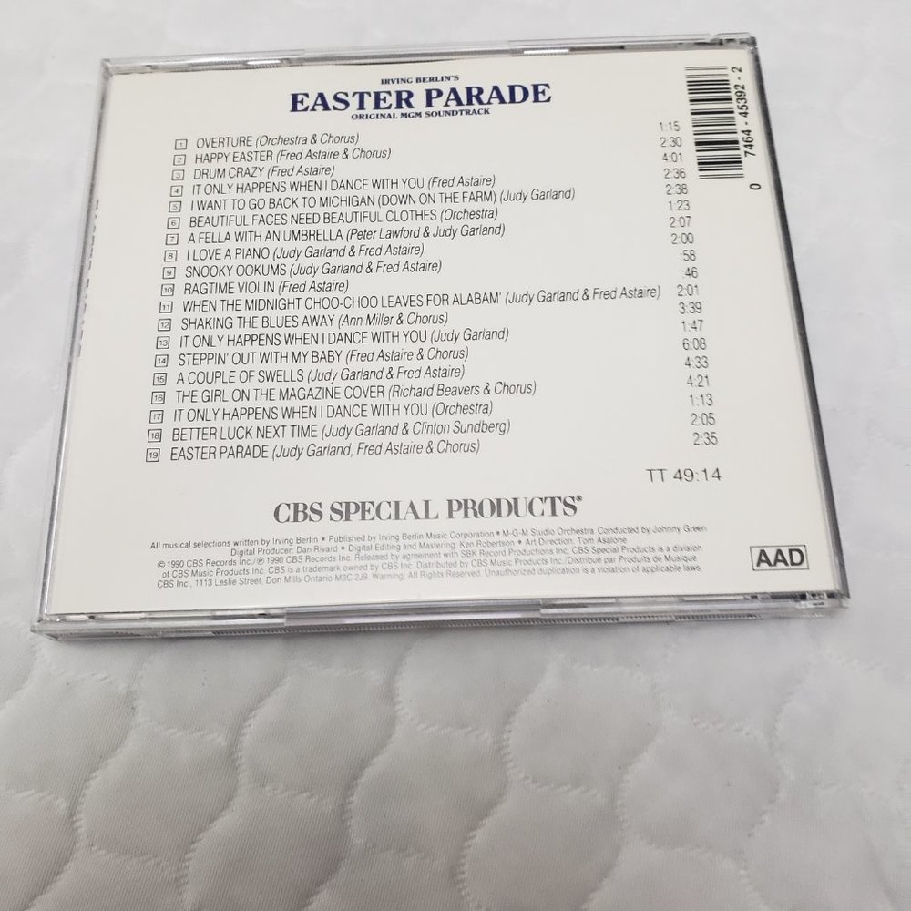 Easter Parade [Original MGM Soundtrack] Judy Garland / Fred Astaire (CD, 1990) - Picture 2 of 5